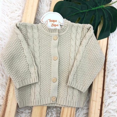  Casaco de linha Trança Areia Plix